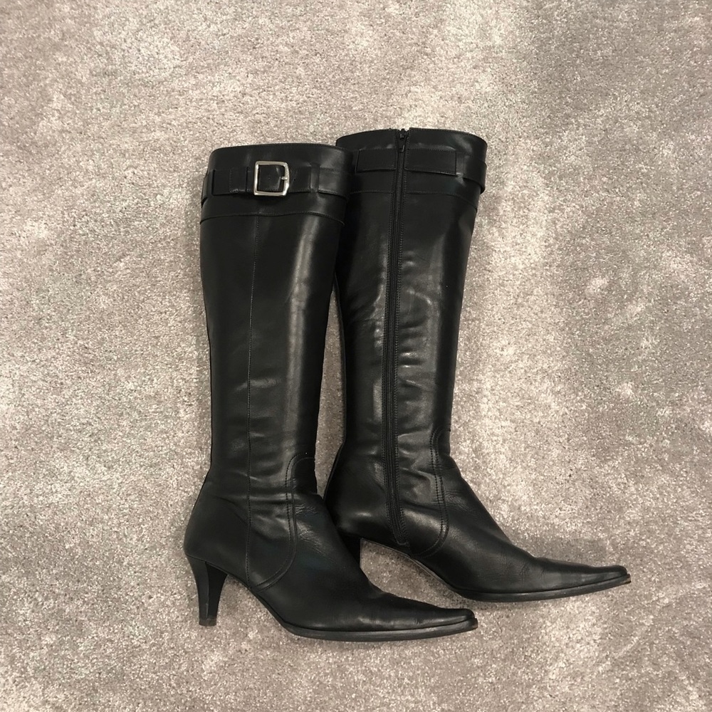 Coach Leather Zip Up Boots